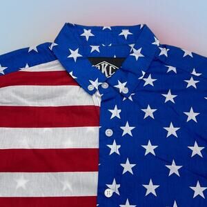 BKC Men’s Medium USA STARS AND STRIPES Button Down Shirt